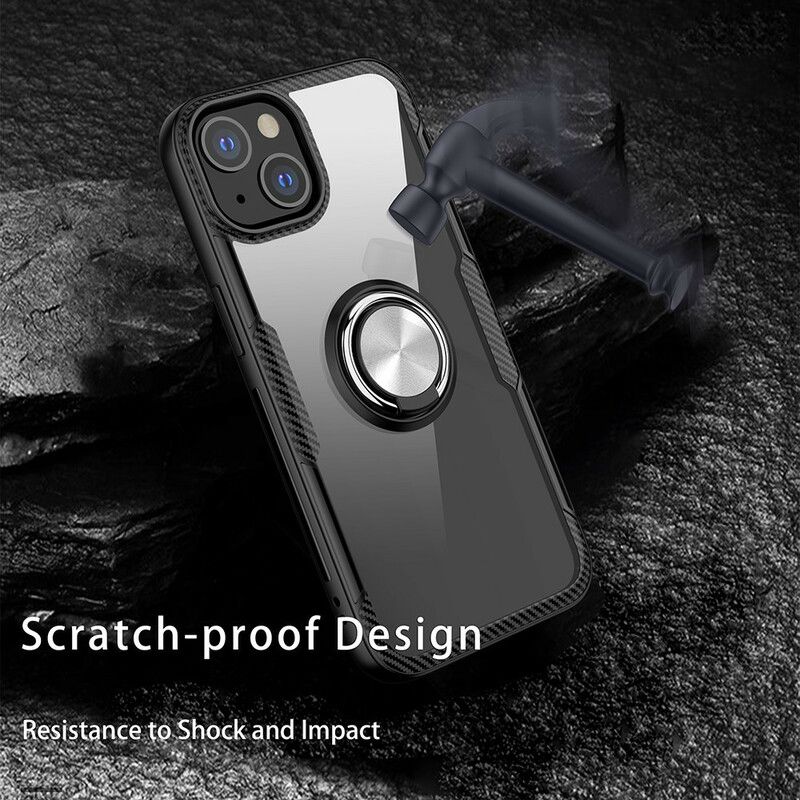 Deksel iPhone 13 Mini Mobildeksel Carbon Fiber Metal Ring