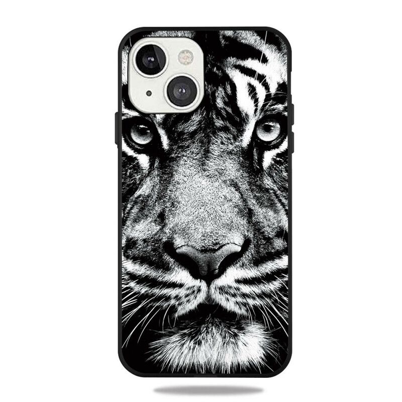 Deksel Til iPhone 13 Mini Black And White Tiger