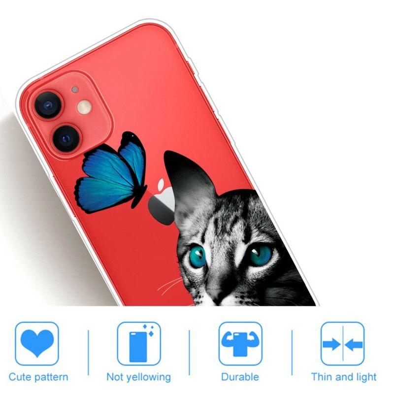 Deksel Til iPhone 13 Mini Cat And Butterfly