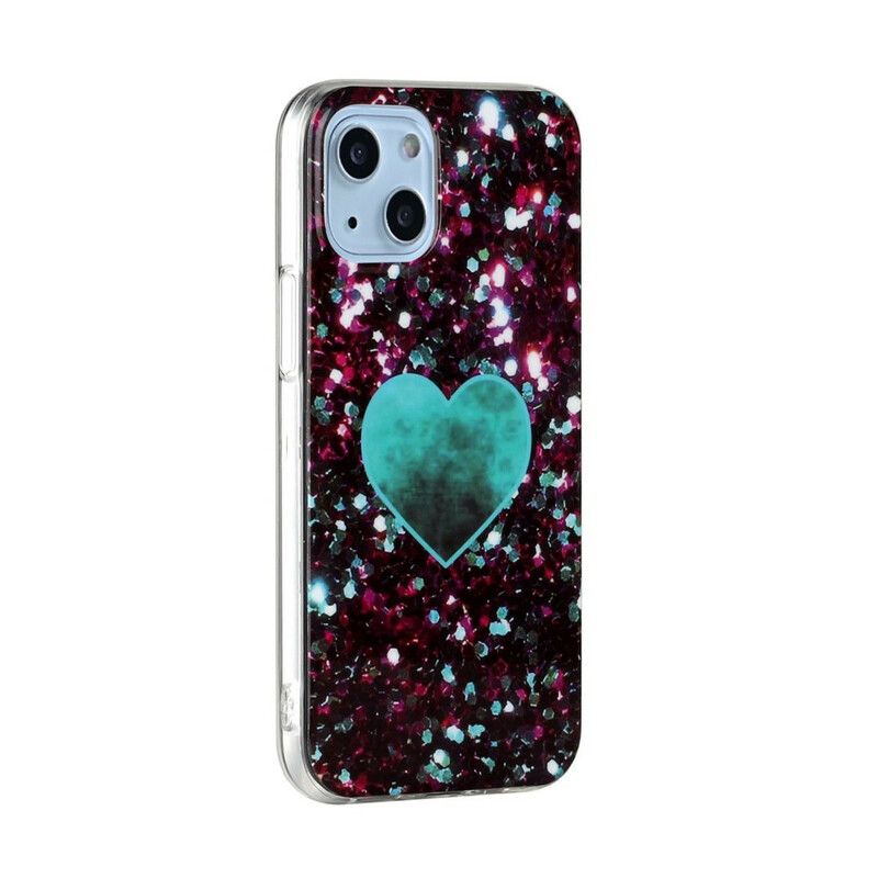 Deksel Til iPhone 13 Mini Glitter Marble