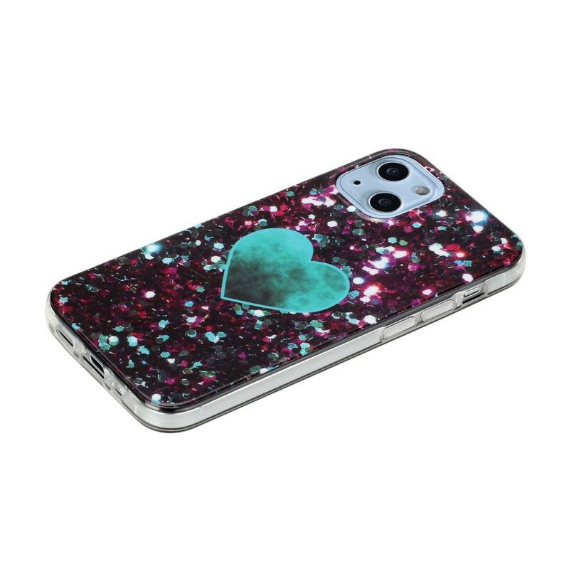 Deksel Til iPhone 13 Mini Glitter Marble