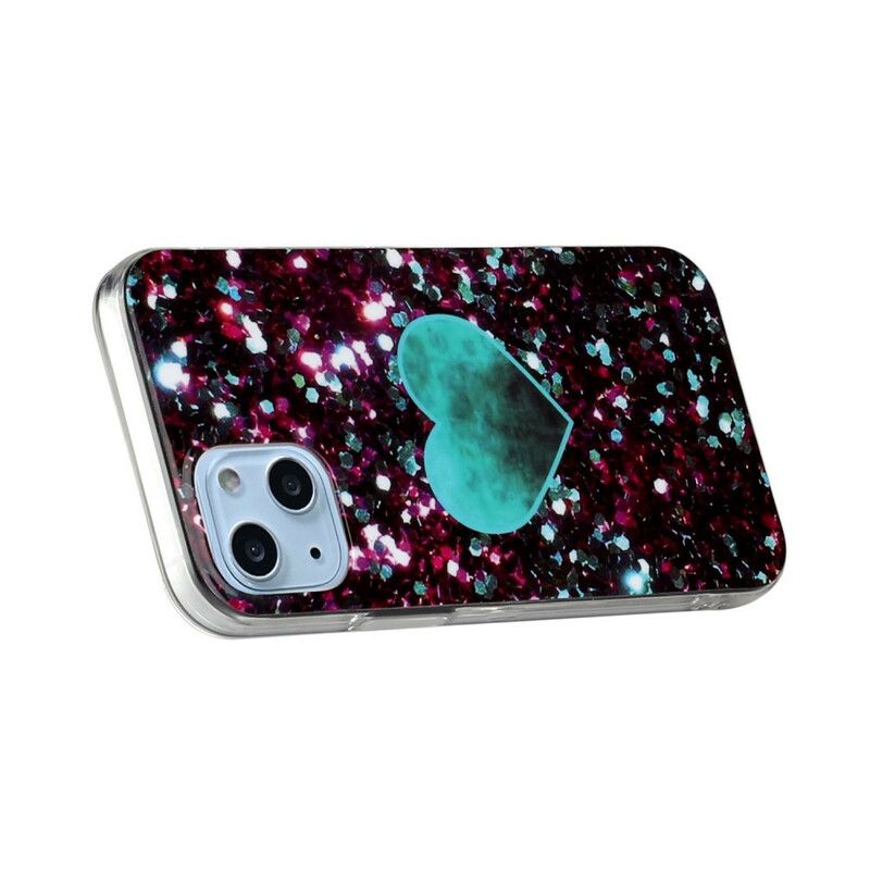 Deksel Til iPhone 13 Mini Glitter Marble