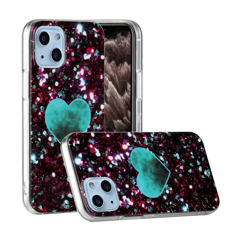 Deksel Til iPhone 13 Mini Glitter Marble