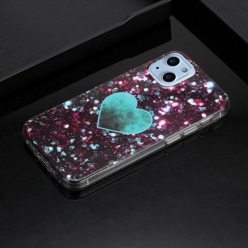 Deksel Til iPhone 13 Mini Glitter Marble