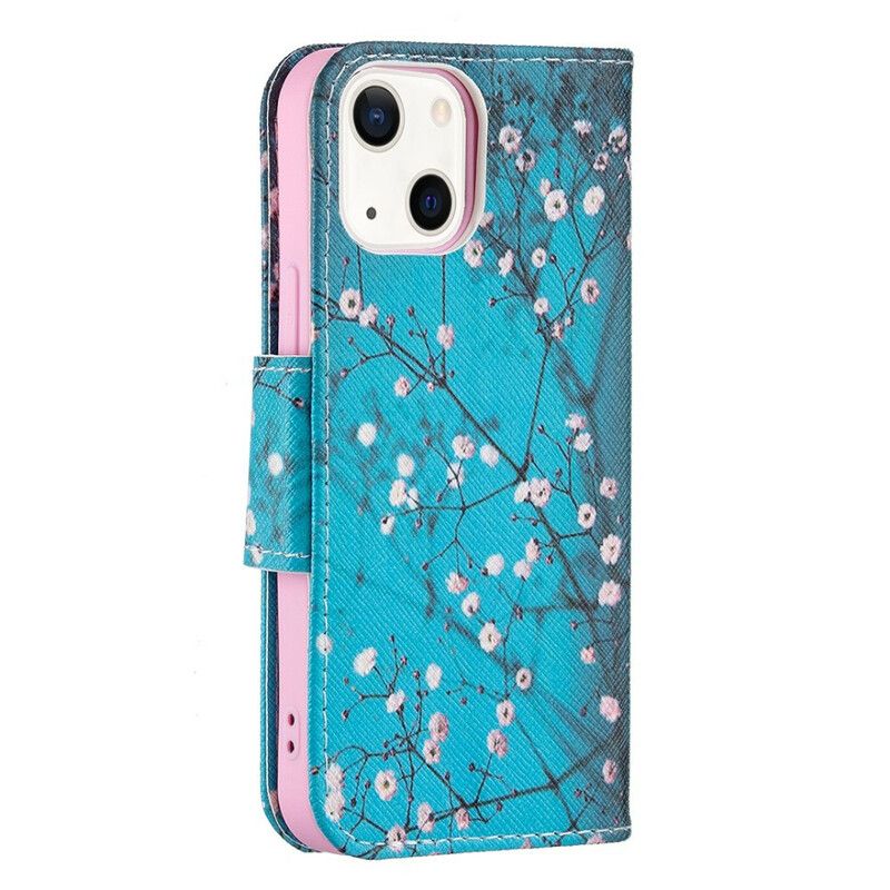 Folio Deksel iPhone 13 Mini Blomstrende Gren