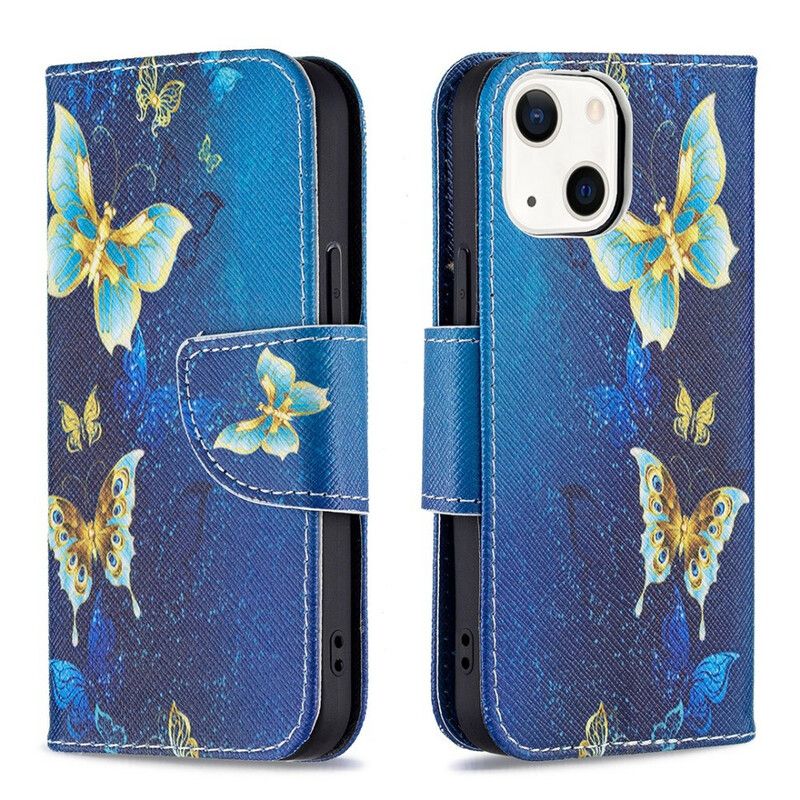 Folio Deksel iPhone 13 Mini Butterflies Kings