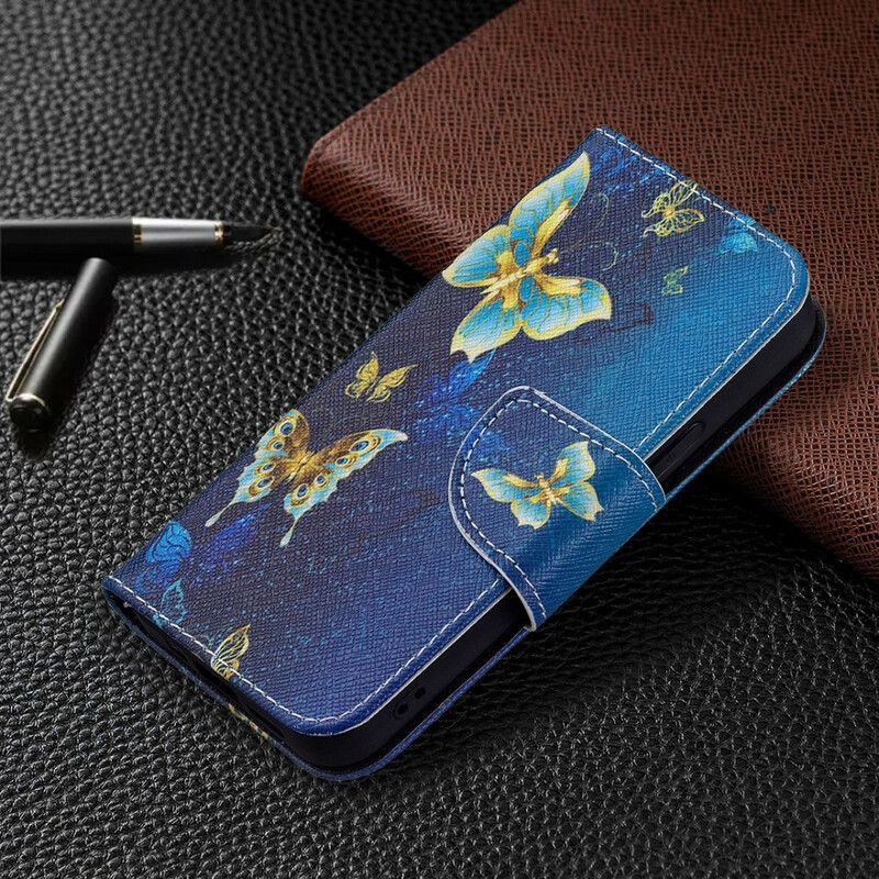 Folio Deksel iPhone 13 Mini Butterflies Kings