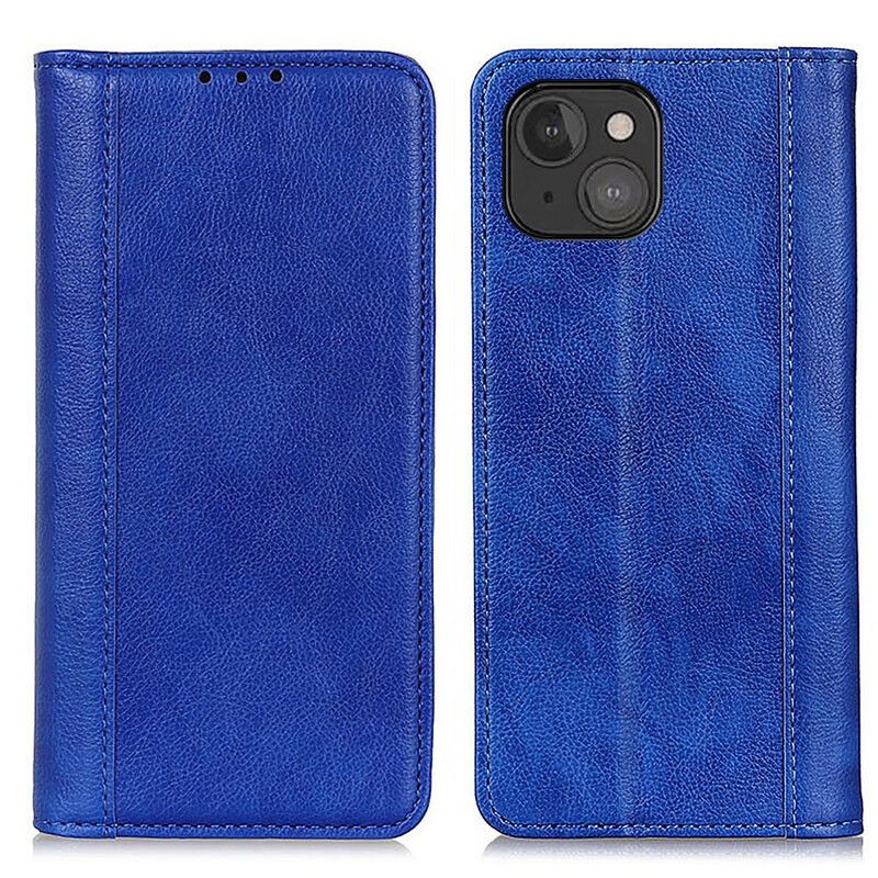 Folio Deksel iPhone 13 Mini Elegance Split Litchi Leather Beskyttelse Deksel