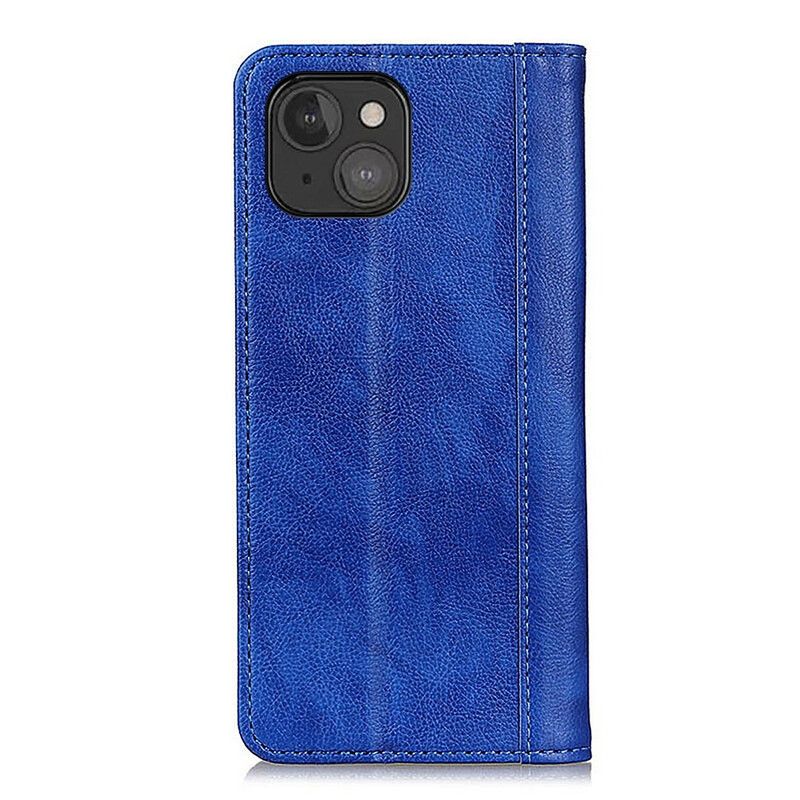 Folio Deksel iPhone 13 Mini Elegance Split Litchi Leather Beskyttelse Deksel