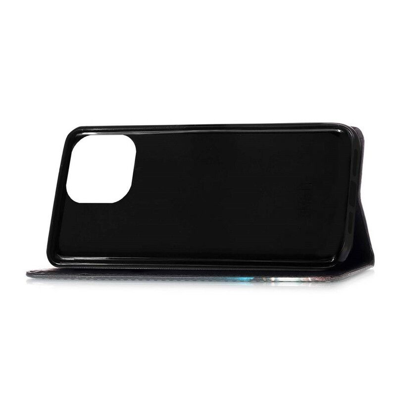 Folio Deksel iPhone 13 Mini Gylne Roser