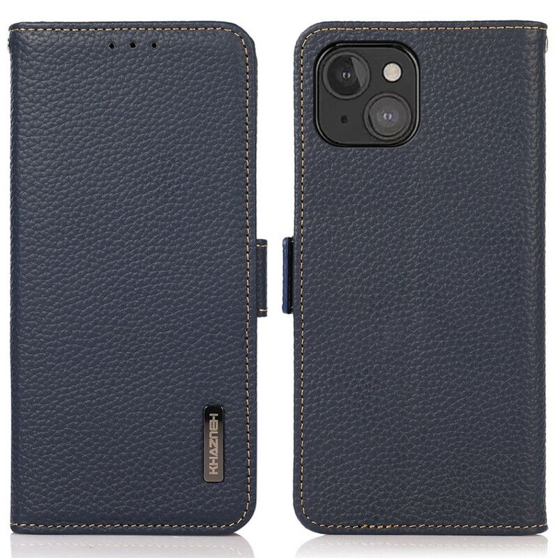 Folio Deksel iPhone 13 Mini Khazneh Lychee Leather