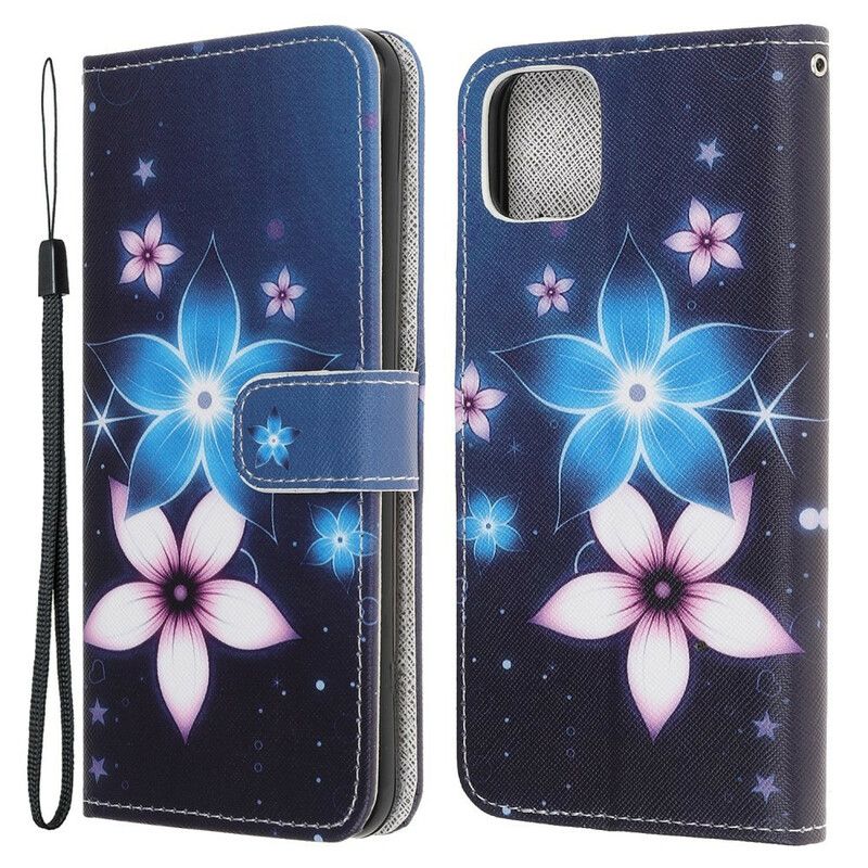 Folio Deksel iPhone 13 Mini Lunar Strappy Flowers Beskyttelse Deksel