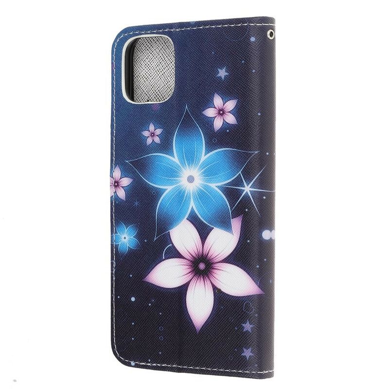 Folio Deksel iPhone 13 Mini Lunar Strappy Flowers Beskyttelse Deksel