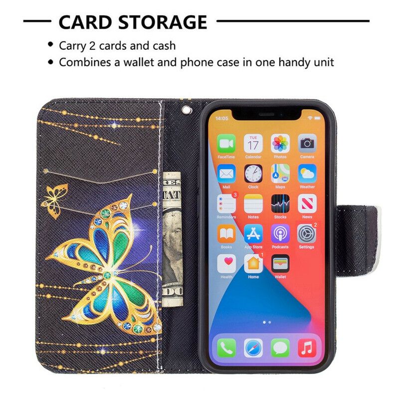 Folio Deksel iPhone 13 Mini Magic Butterfly Beskyttelse Deksel