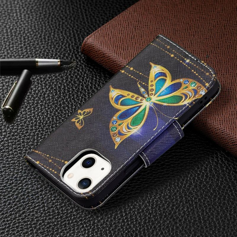 Folio Deksel iPhone 13 Mini Magic Butterfly Beskyttelse Deksel