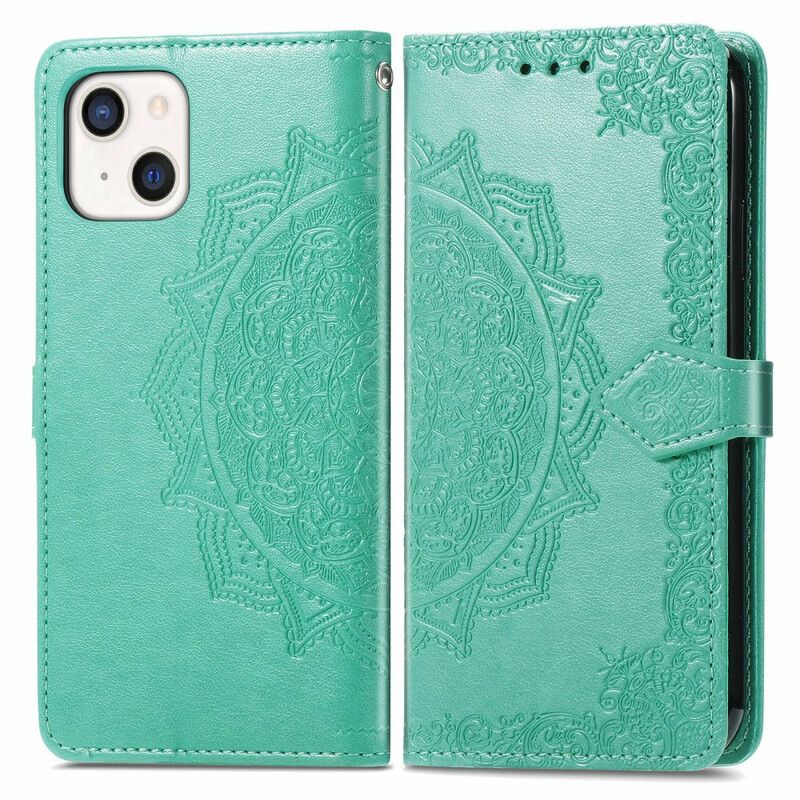 Folio Deksel iPhone 13 Mini Mandala Middelalder