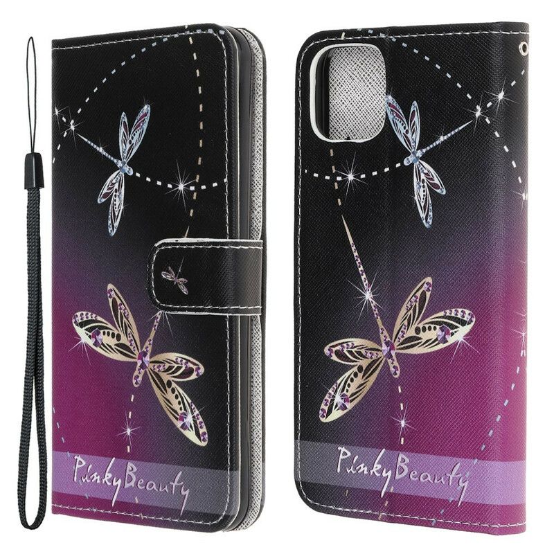 Folio Deksel iPhone 13 Mini Thong Dragonflies Beskyttelse Deksel