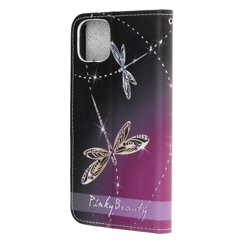 Folio Deksel iPhone 13 Mini Thong Dragonflies Beskyttelse Deksel