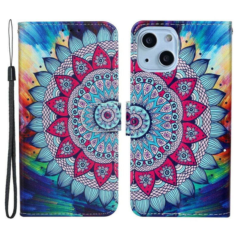 Folio Deksel iPhone 13 Mini Ultra Fargerik Mandala