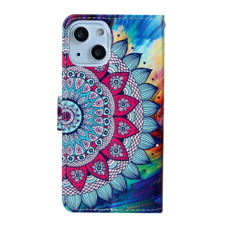 Folio Deksel iPhone 13 Mini Ultra Fargerik Mandala