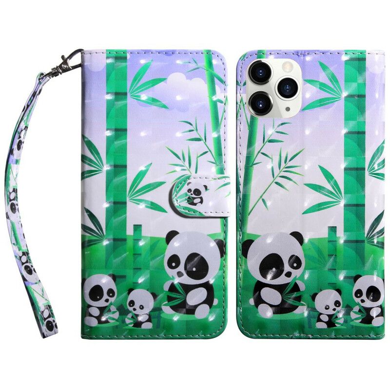 Folio Deksel Til iPhone 13 Mini Light Spot Pandas