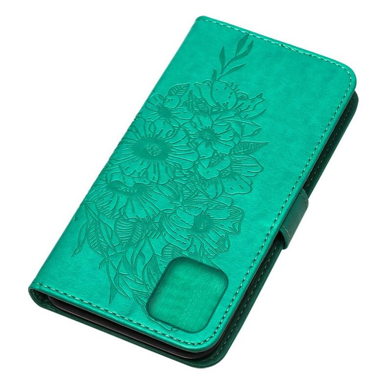 Lærdeksel Folio Deksel iPhone 13 Mini Mobildeksel Butterfly Design