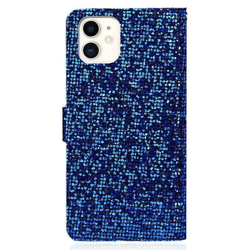 Lærdeksel Folio Deksel iPhone 13 Mini Mobildeksel Glitter S Design