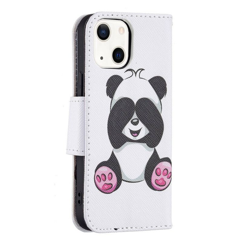 Lærdeksel Folio Deksel iPhone 13 Mini Mobildeksel Panda Moro