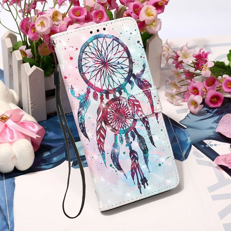 Lærdeksel Folio Deksel iPhone 13 Mini Mobildeksel Watercolor Dream Catcher