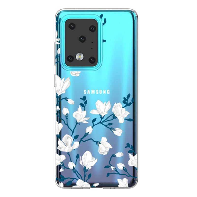 Deksel Samsung Galaxy S20 Ultra Hvite Blomster