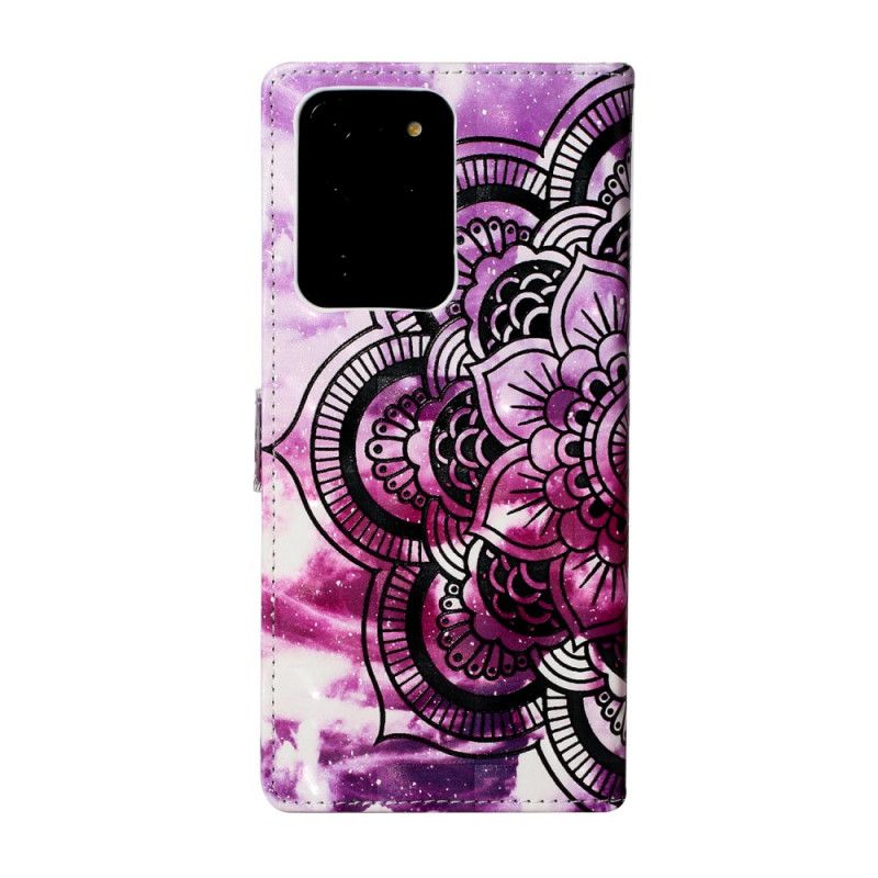 Folio Deksel for Samsung Galaxy S20 Ultra Lilla Mandala