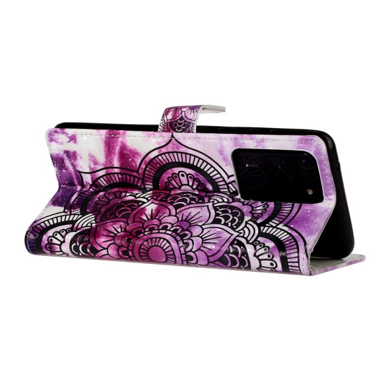 Folio Deksel for Samsung Galaxy S20 Ultra Lilla Mandala