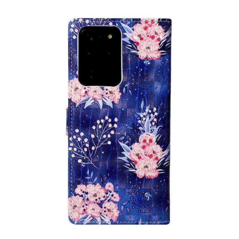 Folio Deksel Samsung Galaxy S20 Ultra Lys Flekkblomster