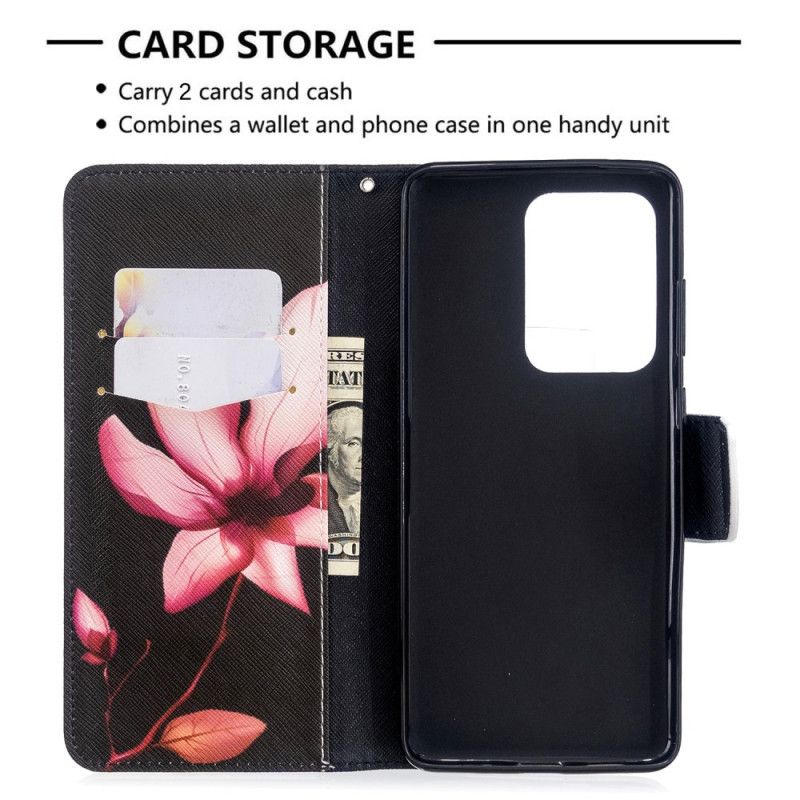 Folio Deksel Samsung Galaxy S20 Ultra Rosa Blomst