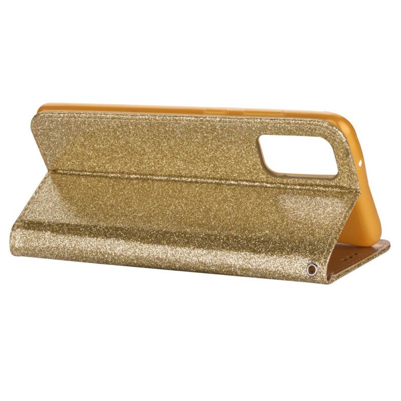 Folio Deksel Samsung Galaxy S20 Ultra Svart Glitterpung Beskyttelse