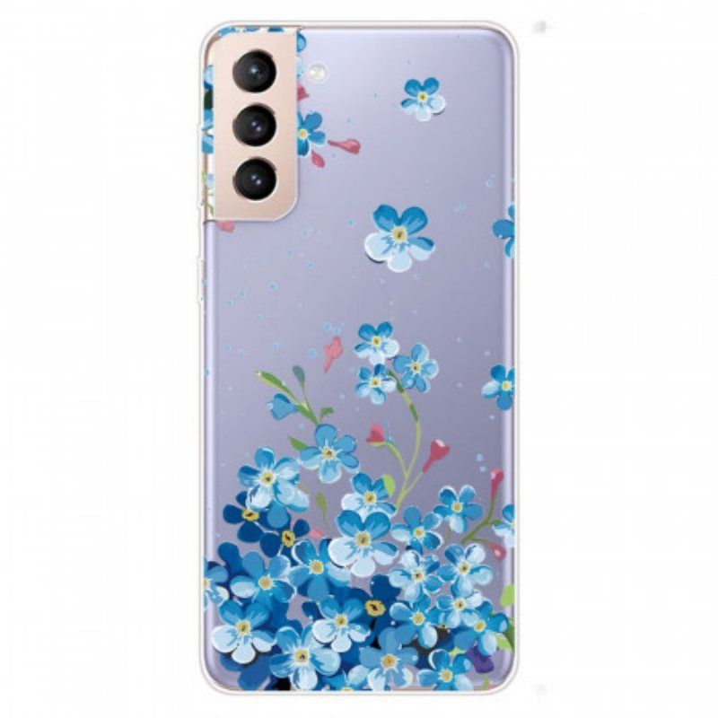 Deksel Til Samsung Galaxy S22 5G Blå Blomster