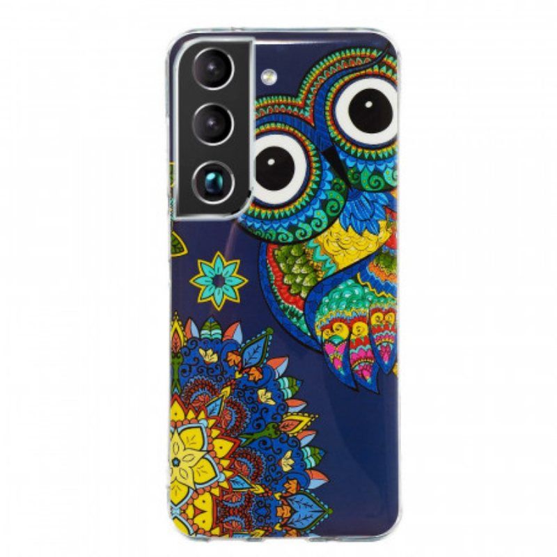 Deksel Til Samsung Galaxy S22 5G Fluorescerende Ugle Mandala