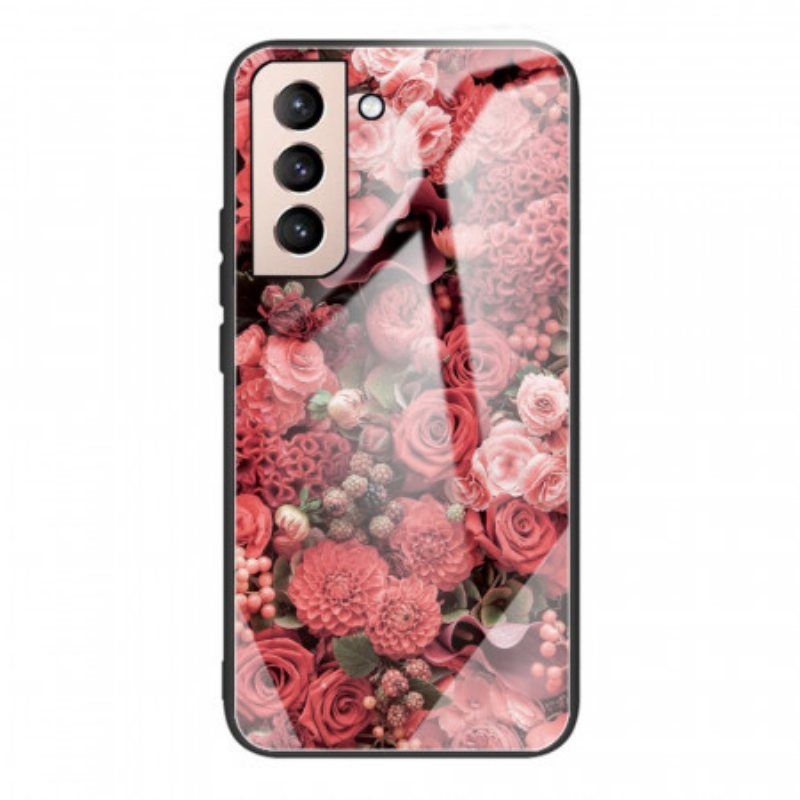 Deksel Til Samsung Galaxy S22 5G Rose Blomster Herdet Glass