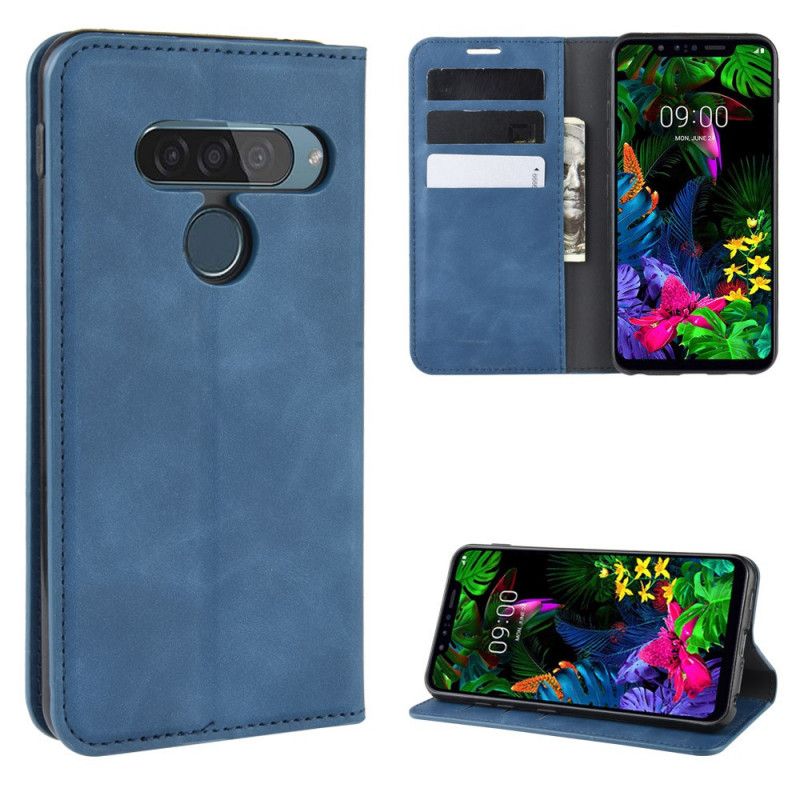 Folio Deksel ThinQ LG G8S ThinQ Svart Elegant Skinneffekt Beskyttelse