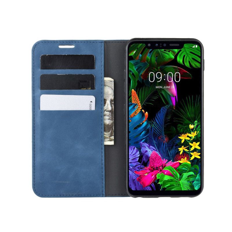 Folio Deksel ThinQ LG G8S ThinQ Svart Elegant Skinneffekt Beskyttelse