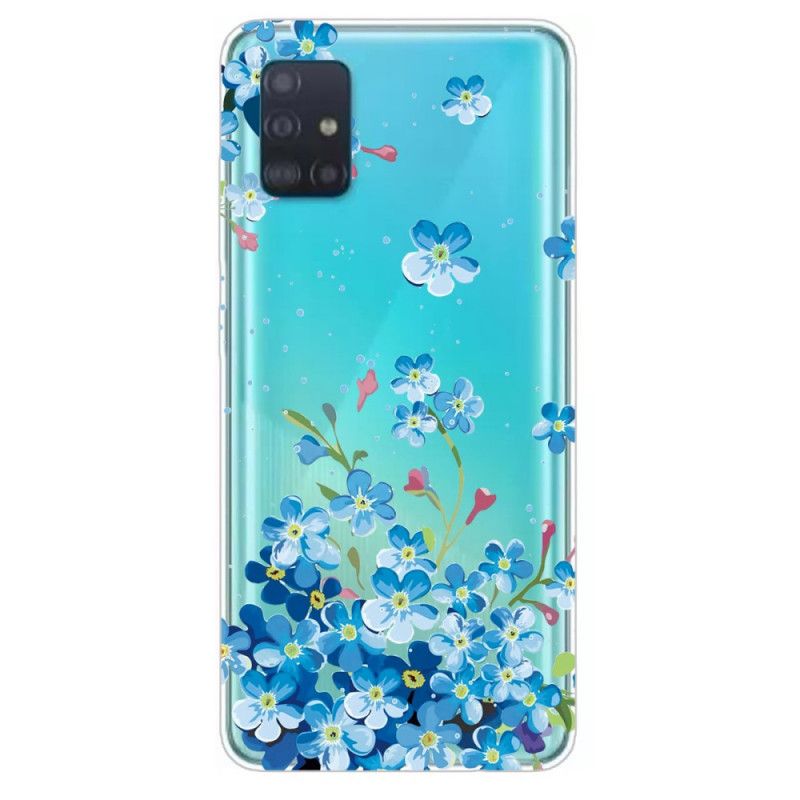 Deksel Samsung Galaxy A71 Blå Blomster