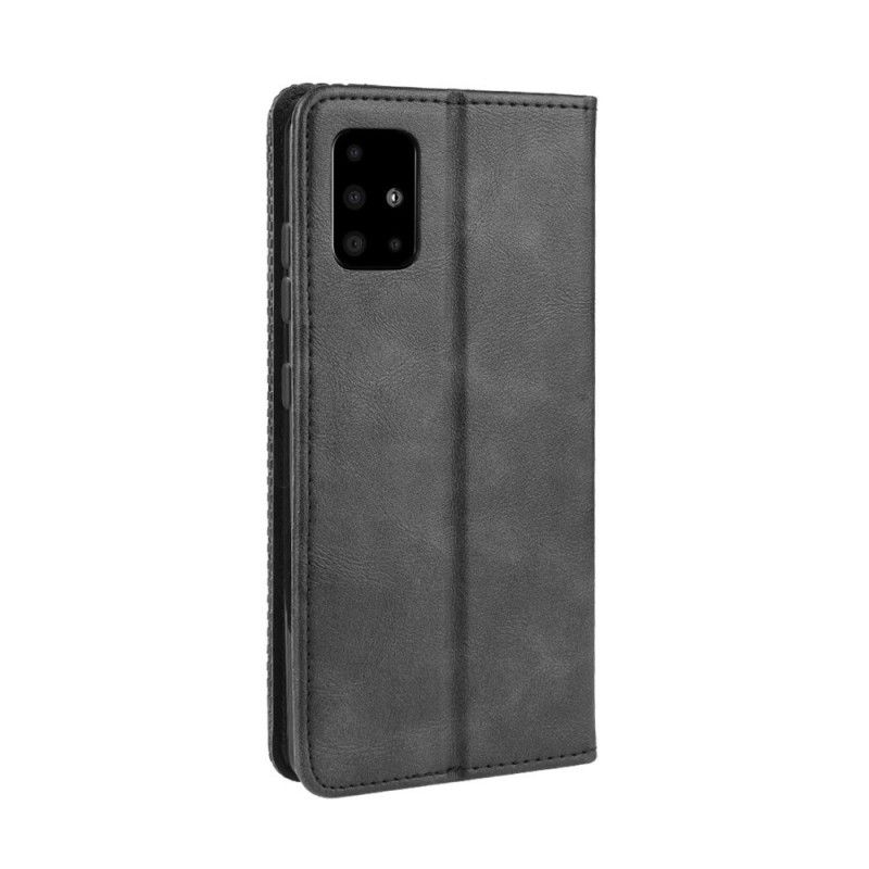 Folio Deksel for Samsung Galaxy A71 Svart Stilisert Vintage Skinneffekt