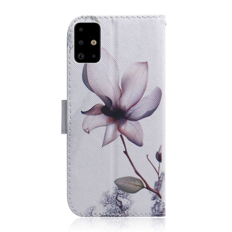 Folio Deksel Samsung Galaxy A71 Gammel Roseblomst Beskyttelse