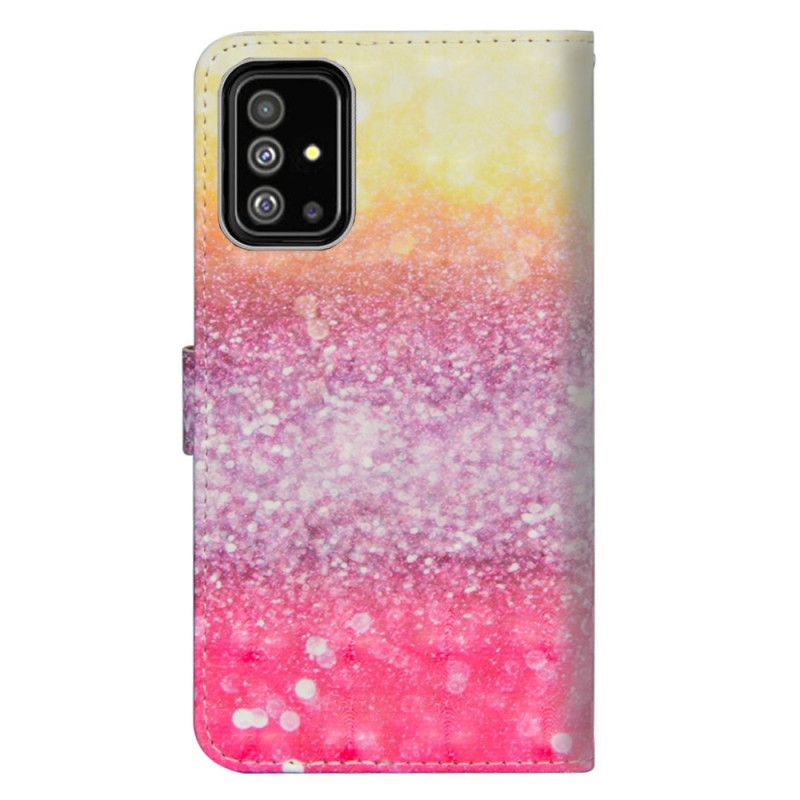 Folio Deksel Samsung Galaxy A71 Magenta Glittergradient