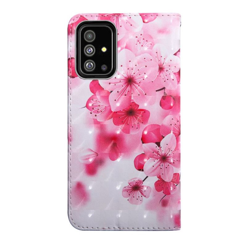 Folio Deksel Samsung Galaxy A71 Rosa Blomster