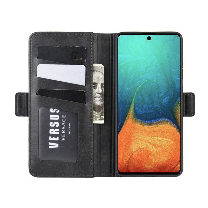 Folio Deksel Samsung Galaxy A71 Svart Dobbel Klaff Beskyttelse