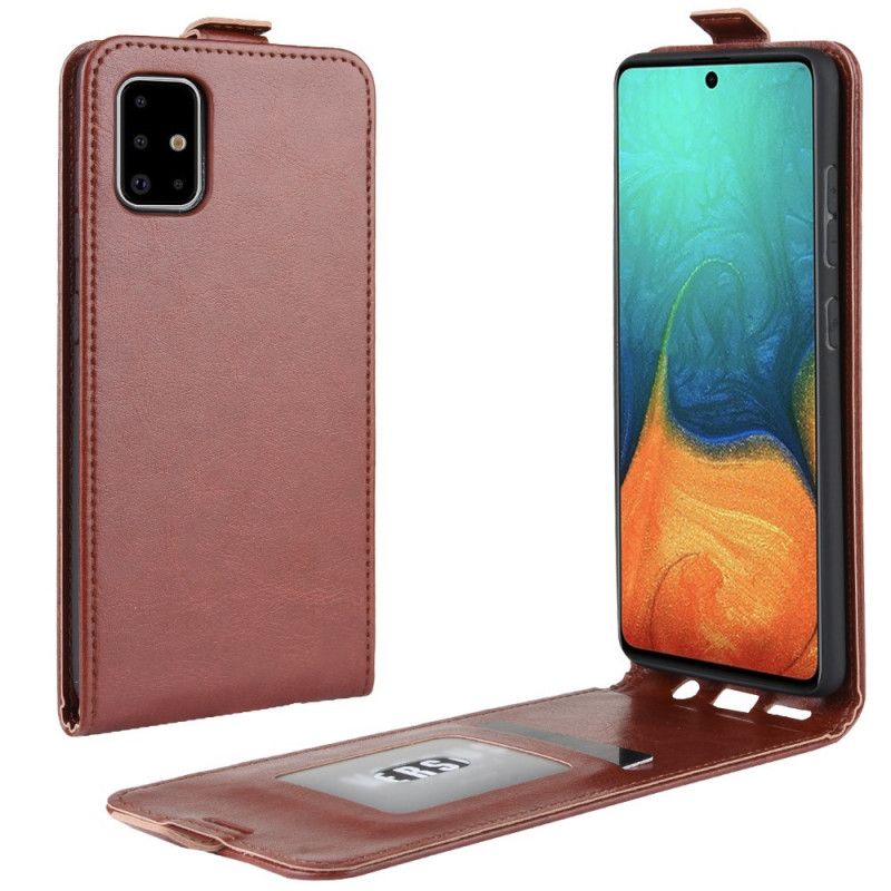 Folio Deksel Samsung Galaxy A71 Svart Sammenleggbar Skinneffekt Beskyttelse