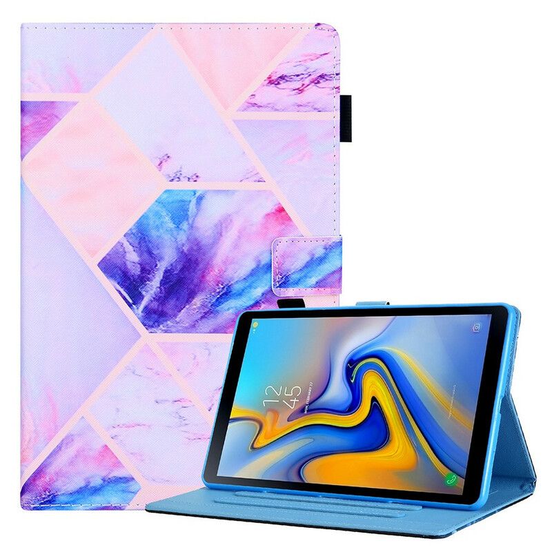 Folio Deksel Samsung Galaxy Tab A7 Lite Marble Geometri Design