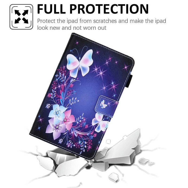 Lærdeksel Folio Deksel Samsung Galaxy Tab A7 Lite Flere Sommerfugler