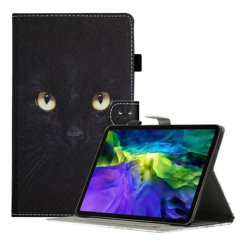 Lærdeksel Folio Deksel Samsung Galaxy Tab A7 Lite Mobildeksel Black Cat Eyes